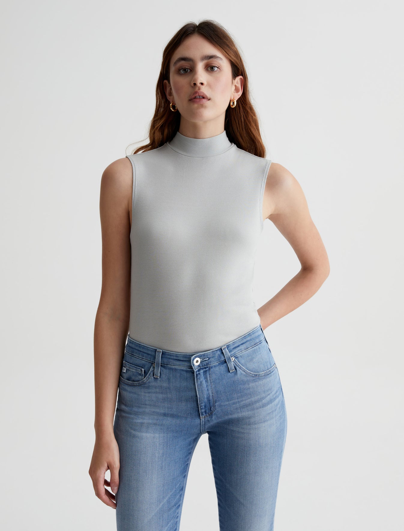 Edie Sleeveless Turtleneck|Slim Turtleneck